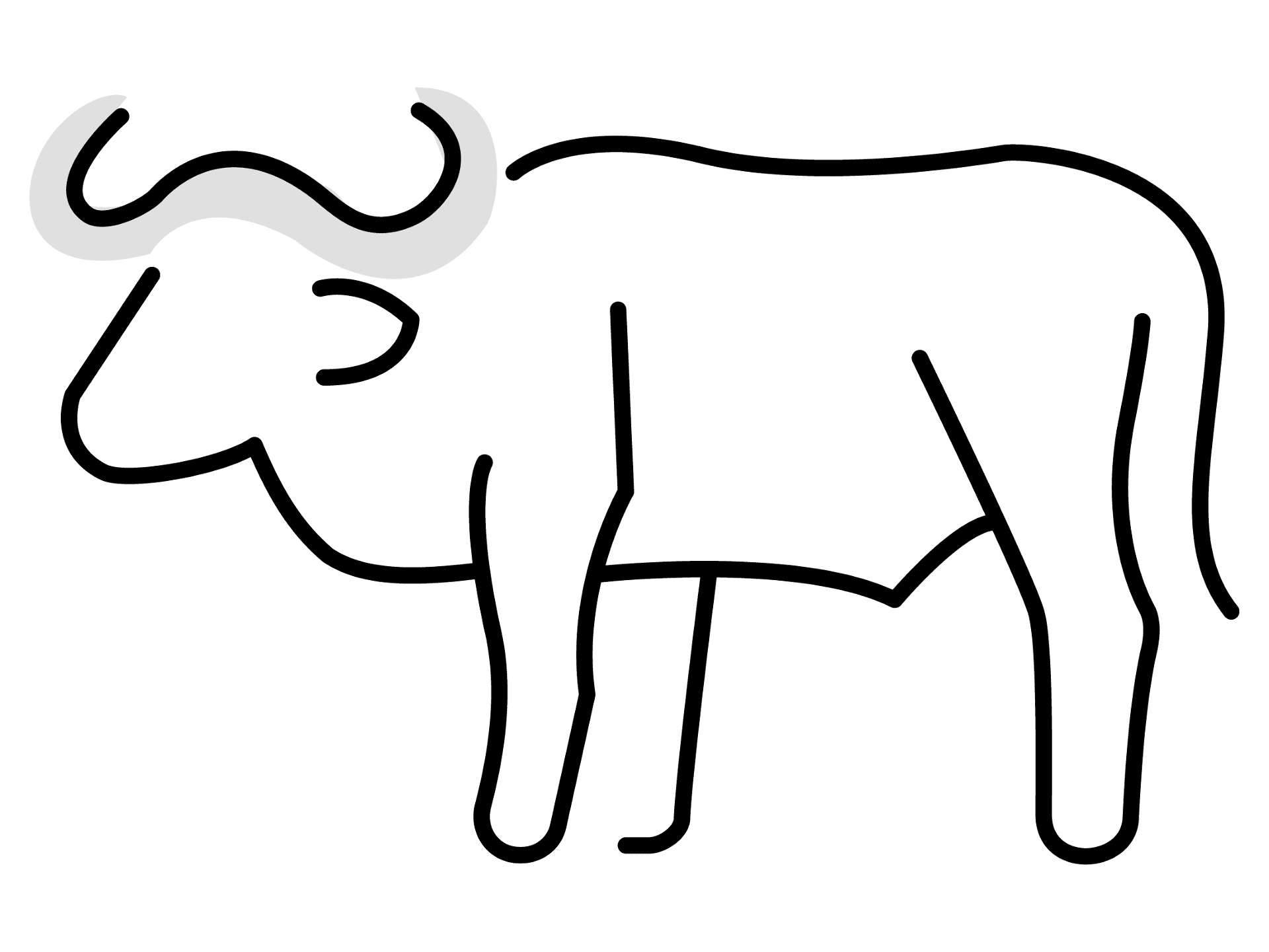 Desenho de Búfalo para colorir e imprimir: número 6