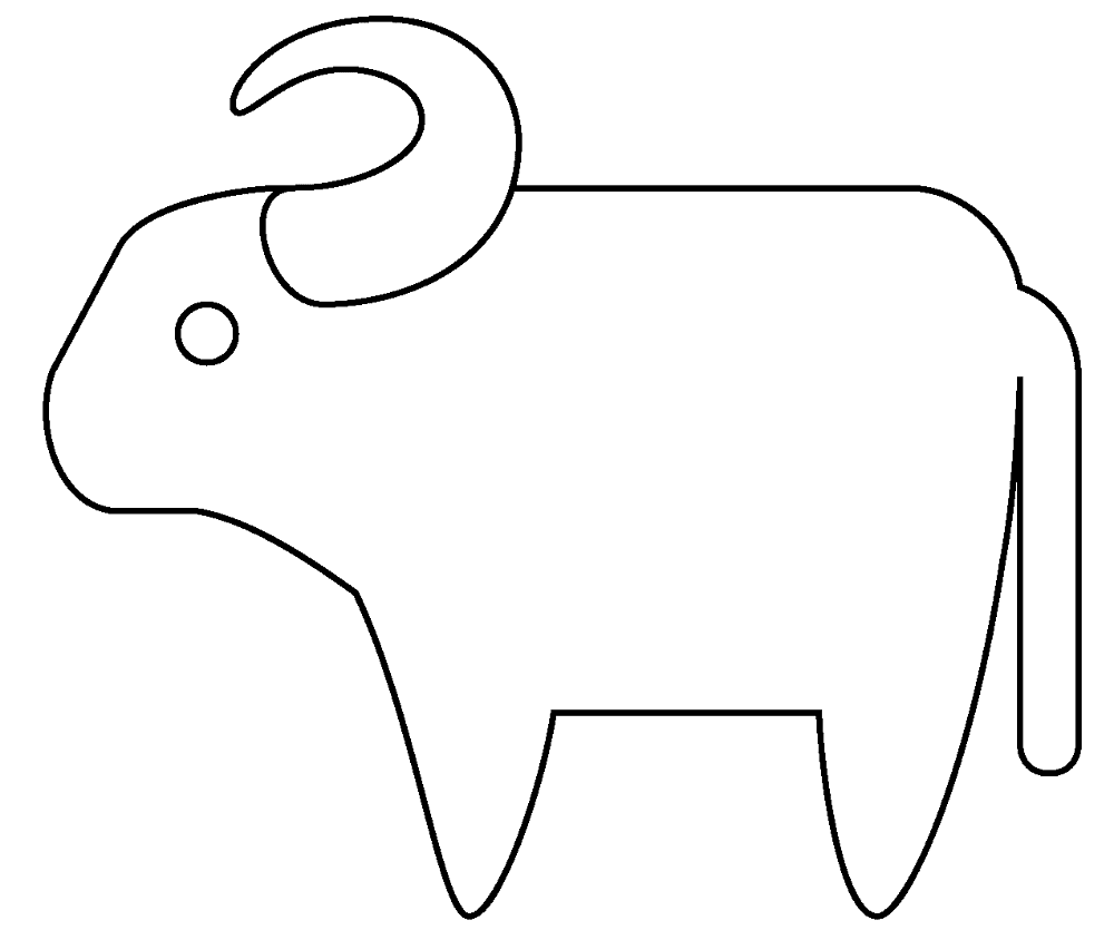 Desenho de Búfalo para colorir e imprimir: número 7