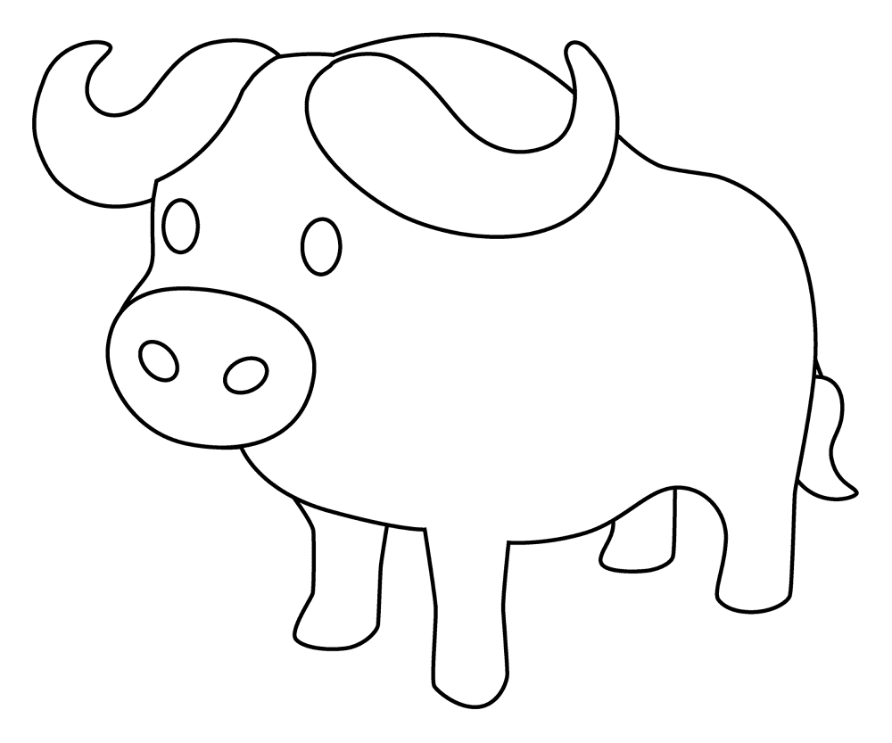 Desenho de Búfalo para colorir e imprimir: número 9