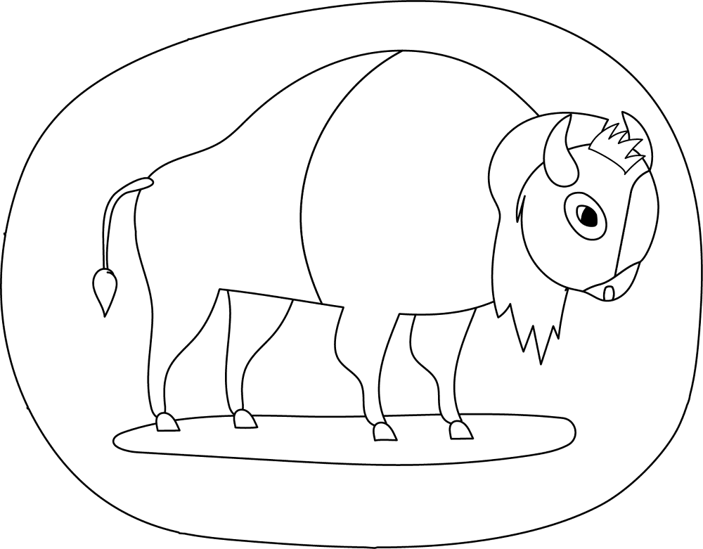 Desenho de Búfalo para colorir e imprimir: número 12