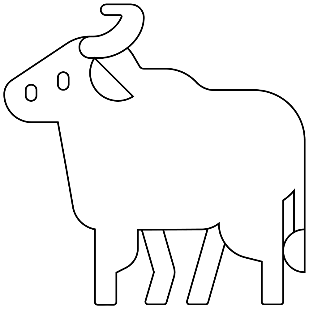 Desenho de Búfalo para colorir e imprimir: número 18