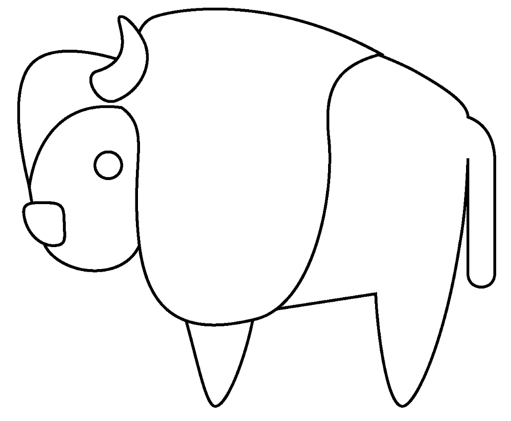 Desenho de Búfalo para colorir e imprimir: número 19
