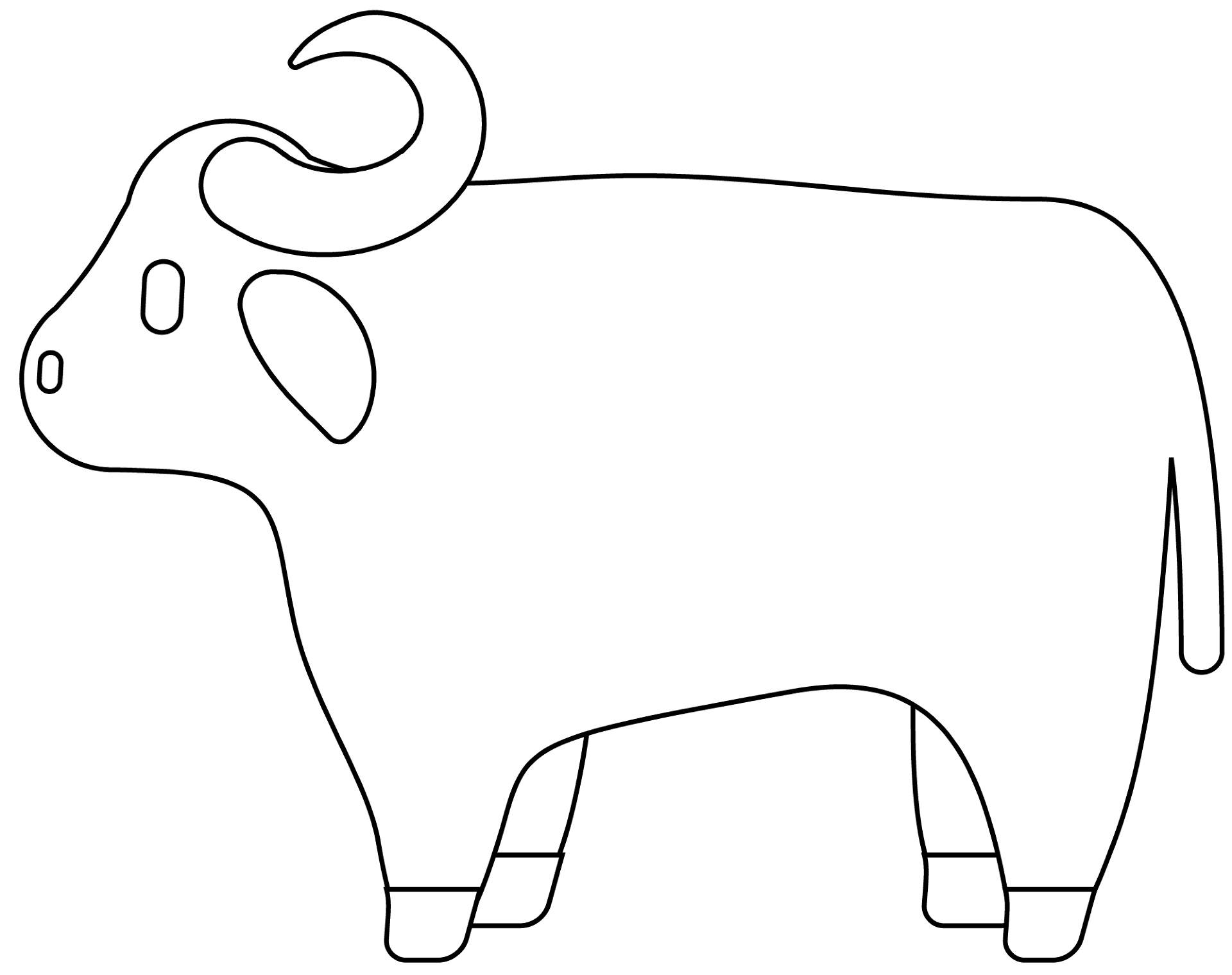 Desenho de Búfalo para colorir e imprimir: número 20