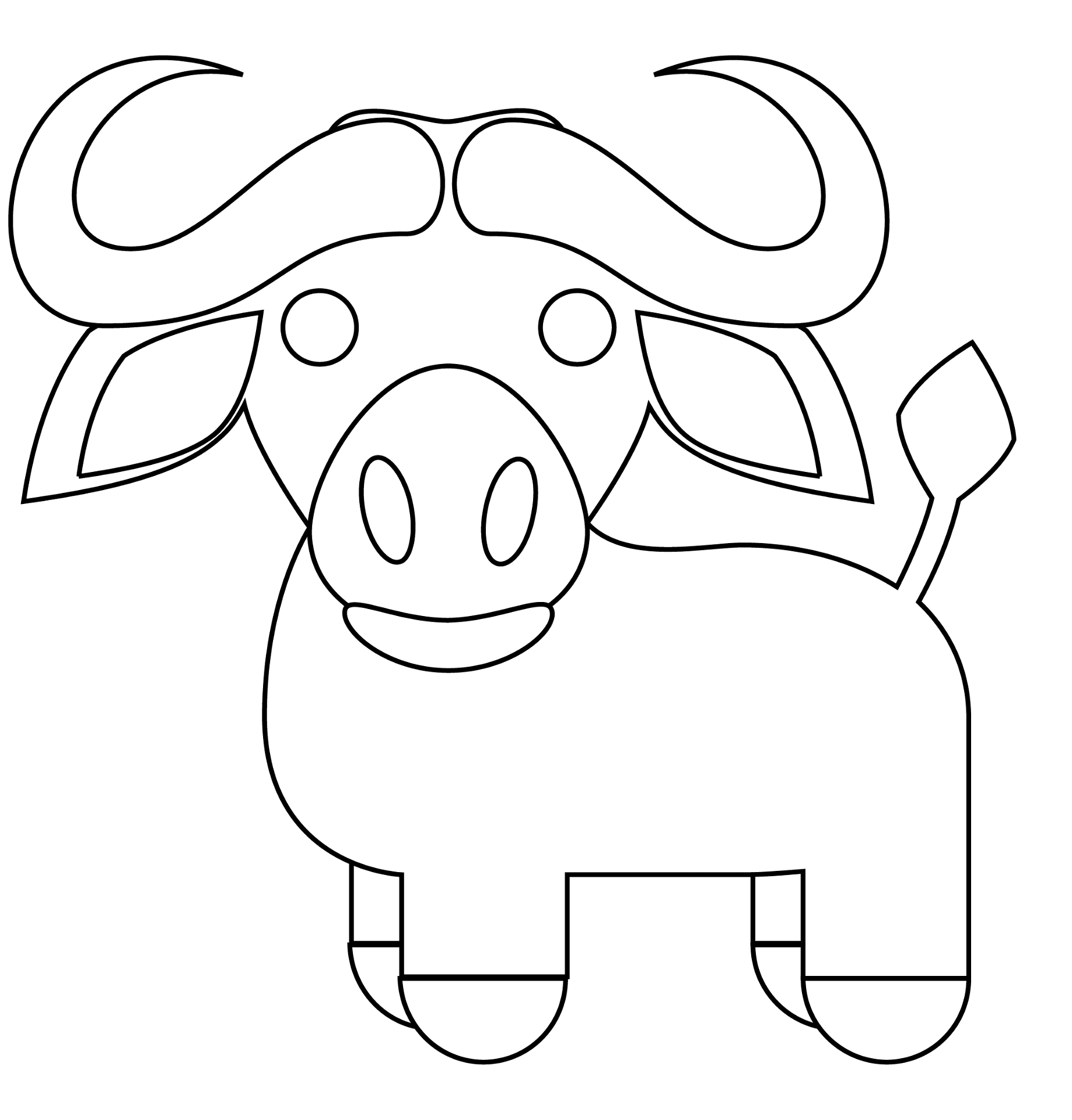 Desenho de Búfalo para colorir e imprimir: número 21