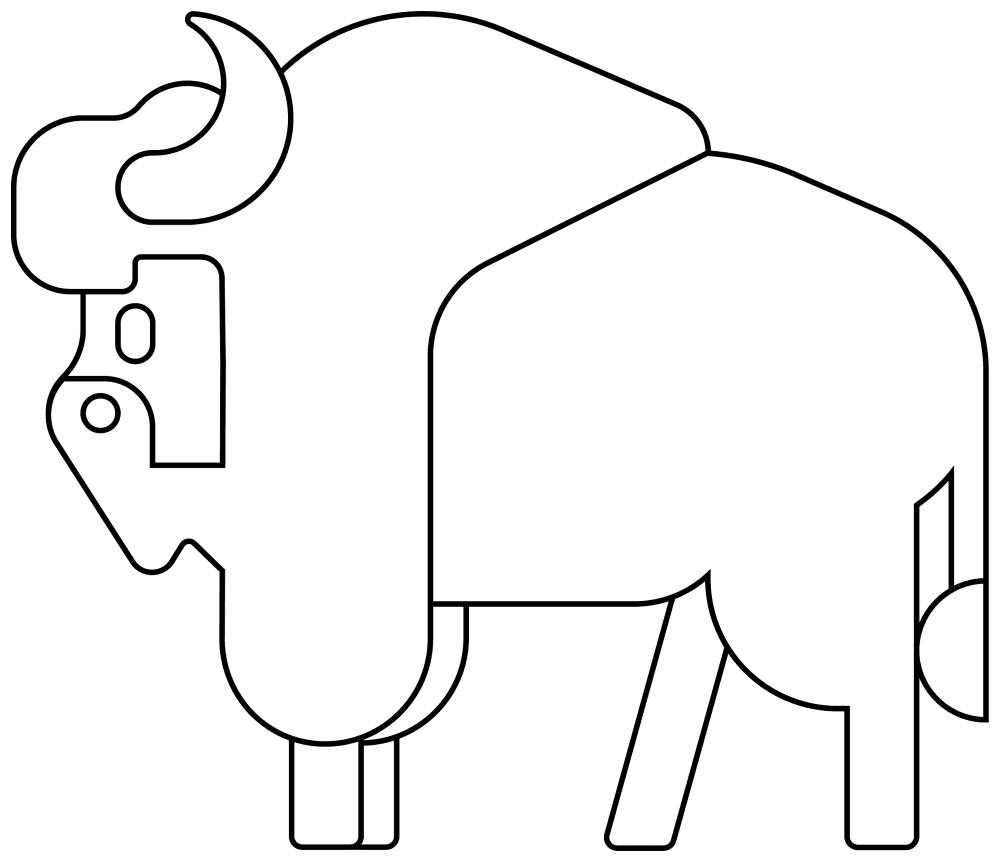 Desenho de Búfalo para colorir e imprimir: número 37