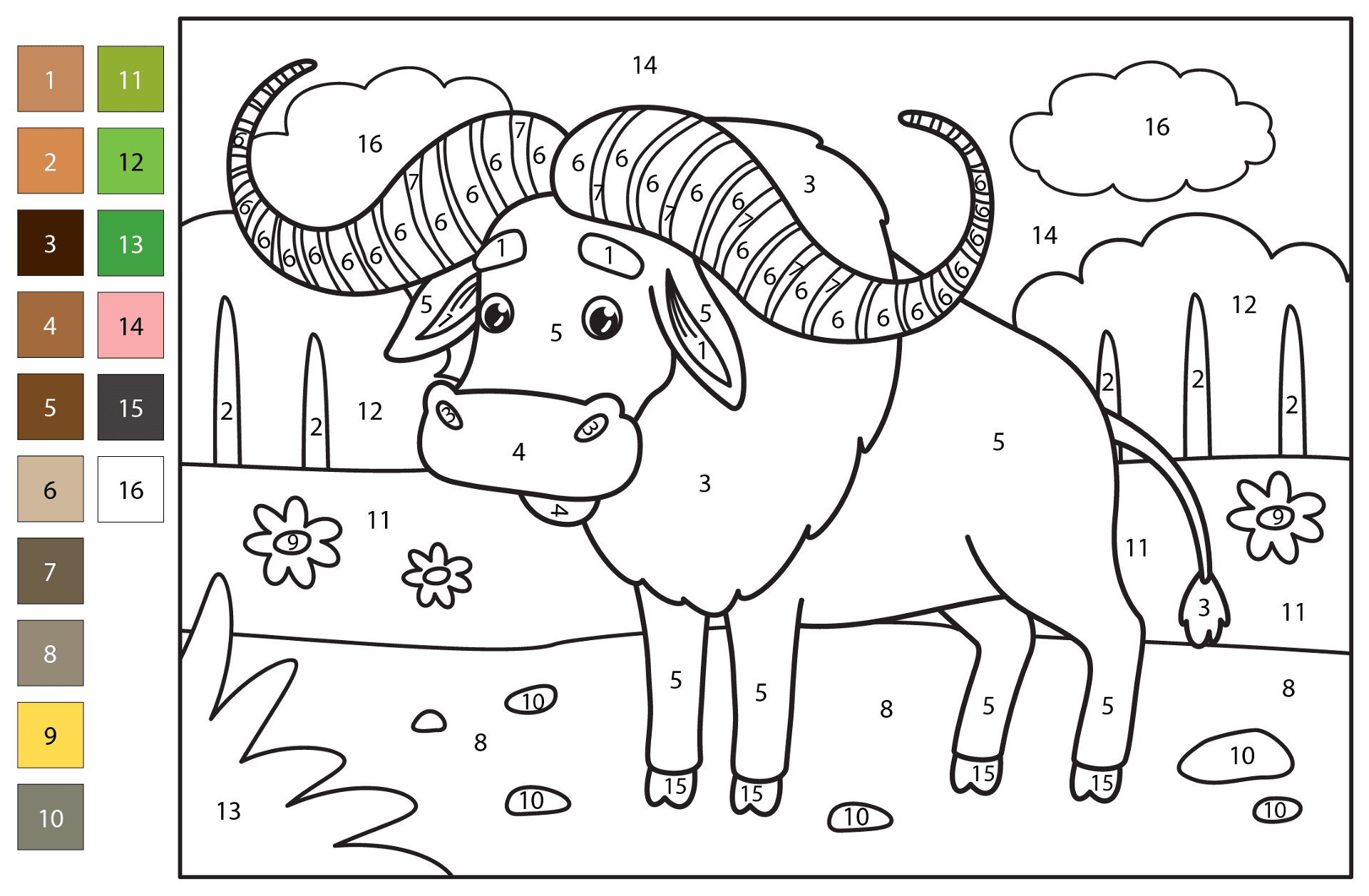 Desenho de Búfalo para colorir