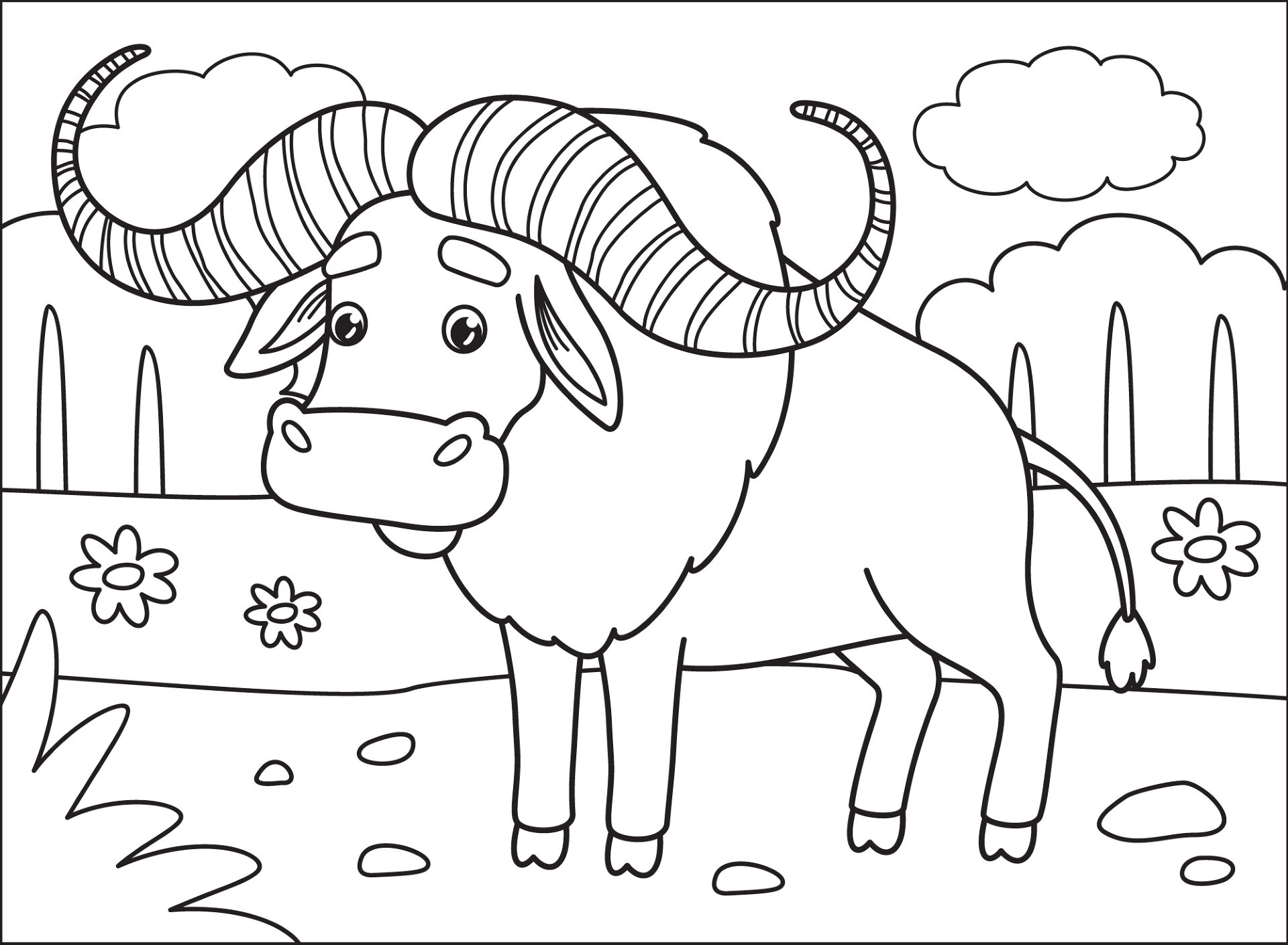 Desenho de Búfalo para colorir
