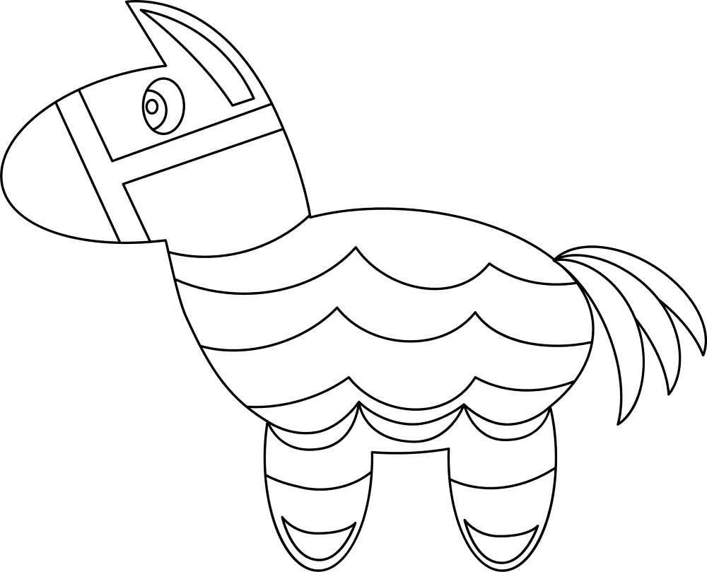 Desenho de Burros para colorir e imprimir: número 4