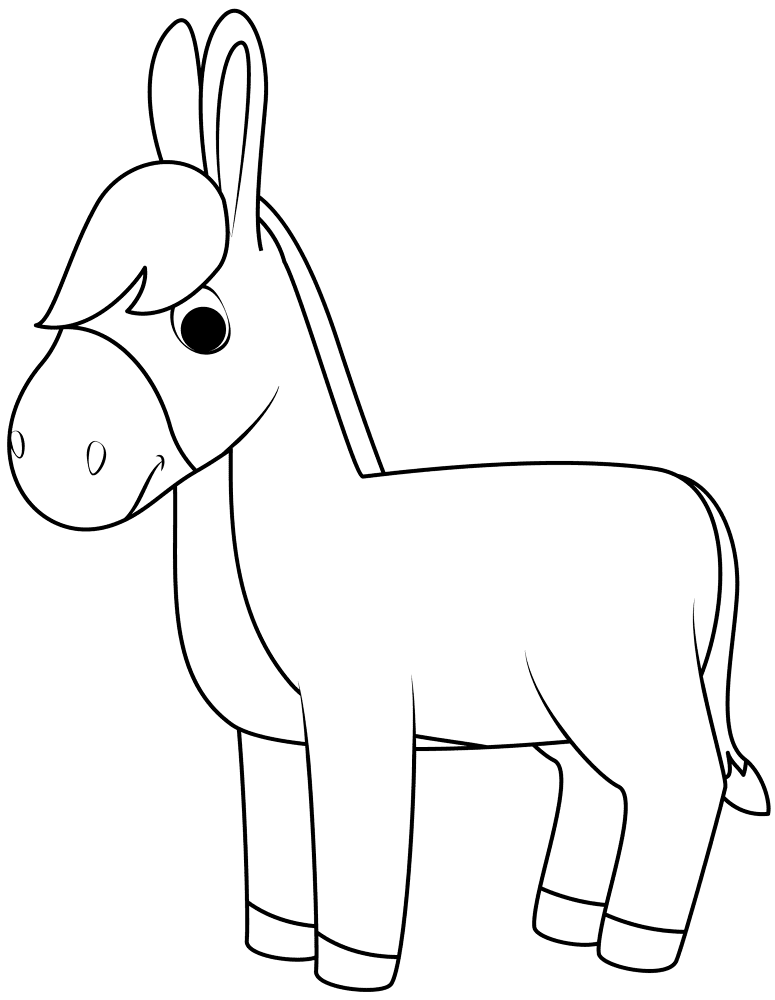 Desenho de Burros para colorir e imprimir: número 7