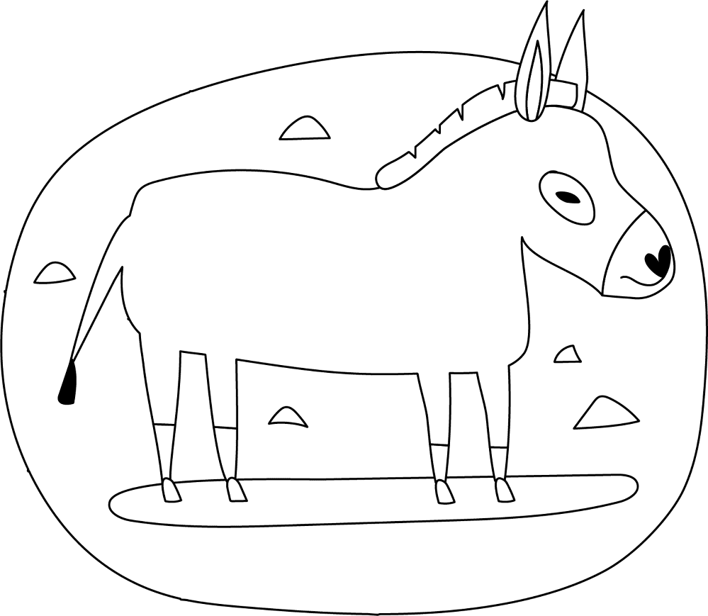 Desenho de Burros para colorir e imprimir: número 9
