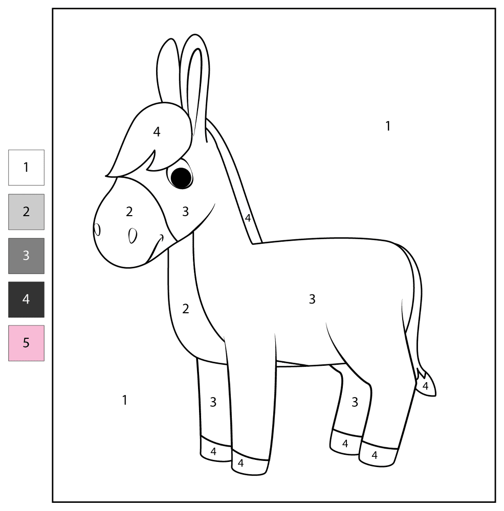Desenho de Burros para colorir e imprimir: número 11