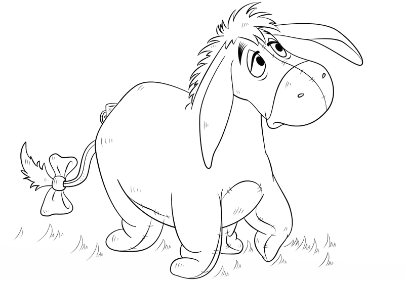 Desenho de Burros para colorir e imprimir: número 15