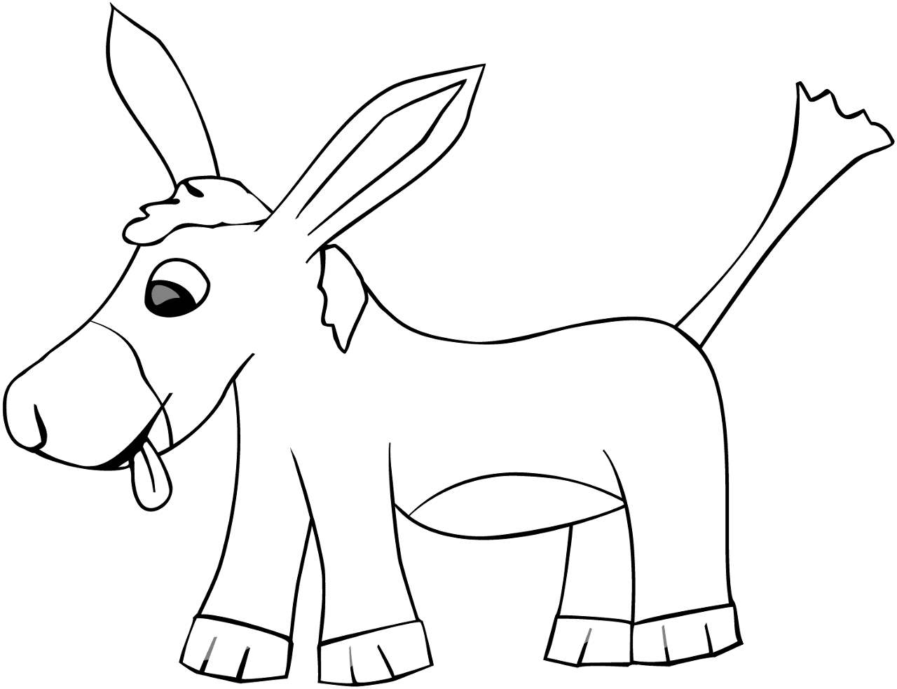Desenho de Burros para colorir e imprimir: número 16