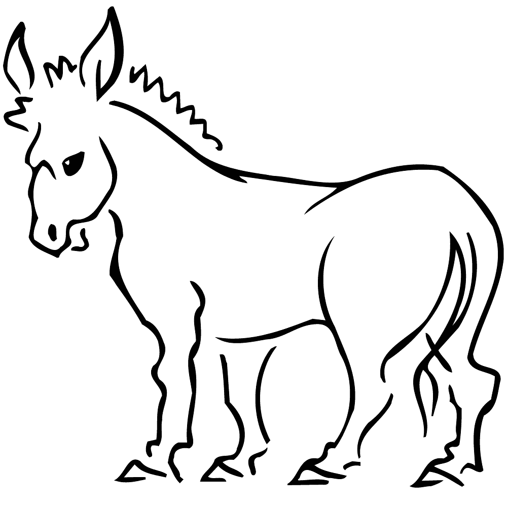 Desenho de Burros para colorir e imprimir: número 17