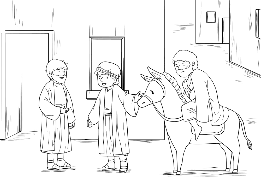 Desenho de Burros para colorir e imprimir: número 18