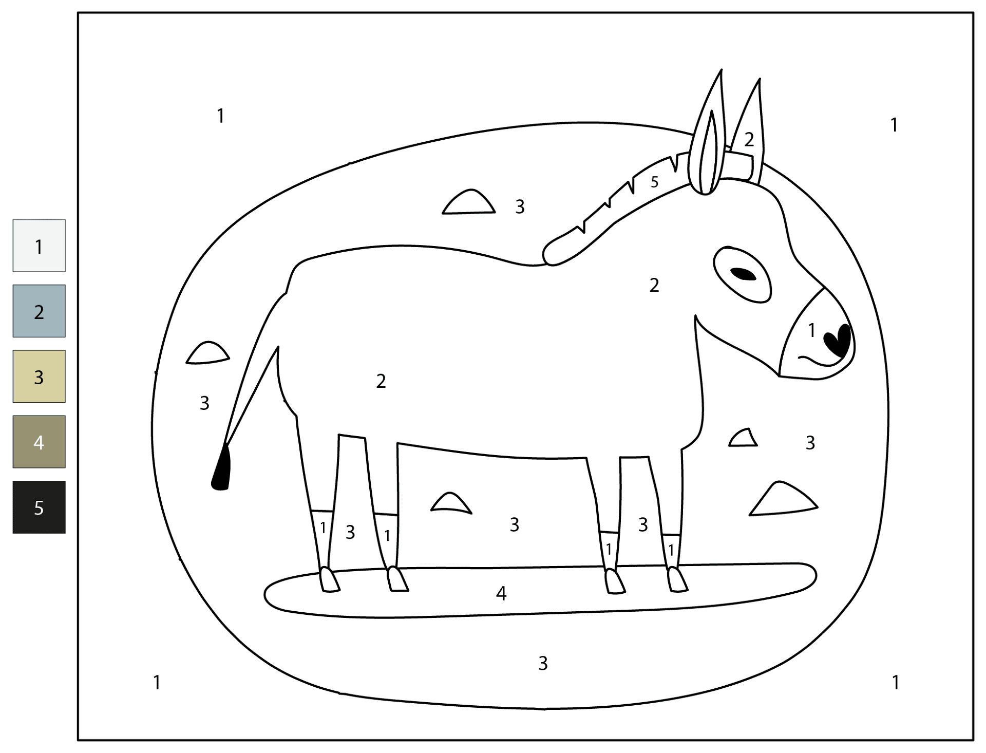 Desenho de Burros para colorir e imprimir: número 23