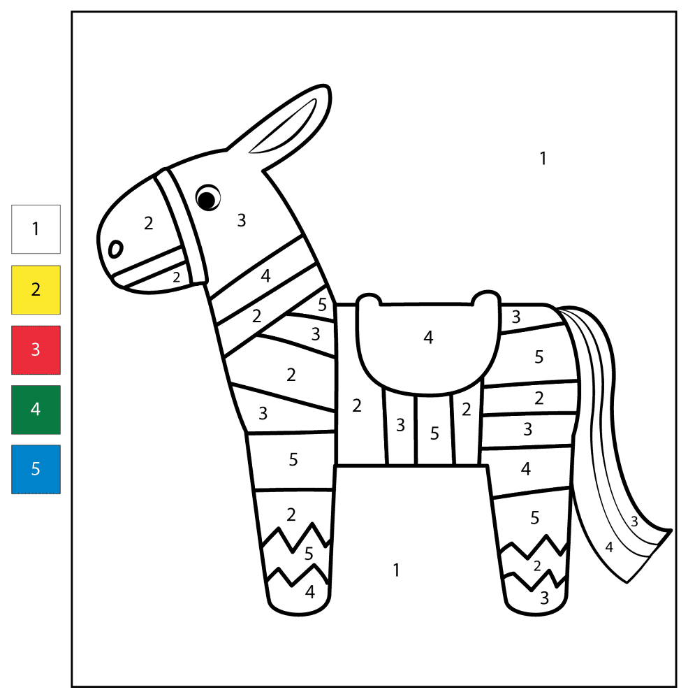 Desenho de Burros para colorir e imprimir: número 24