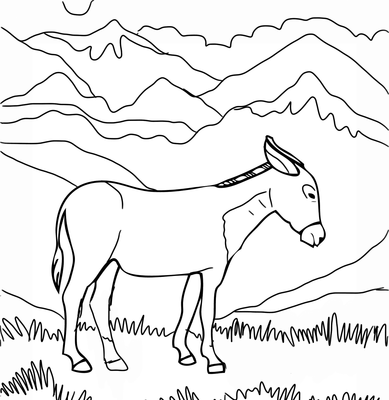 Desenho de Burros para colorir e imprimir: número 27