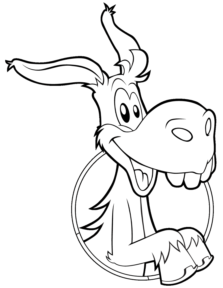 Desenho de Burros para colorir e imprimir: número 28