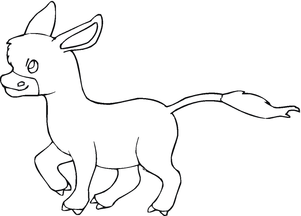 Desenho de Burros para colorir e imprimir: número 34