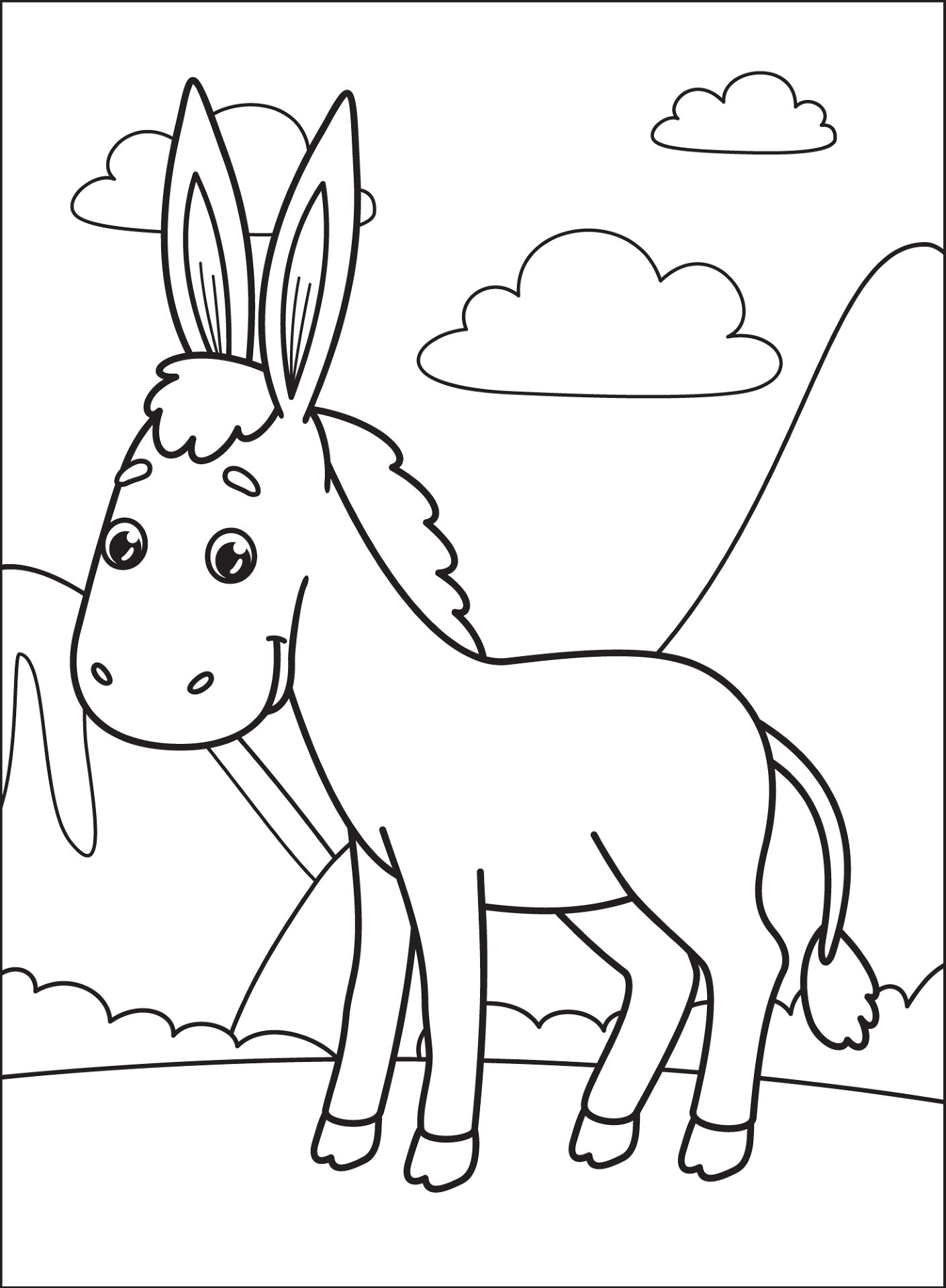 Desenho de Burros para colorir e imprimir: número 40