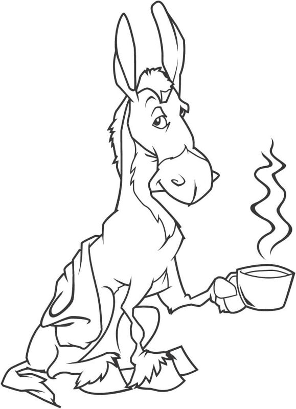 Desenho de Burros para colorir e imprimir: número 48