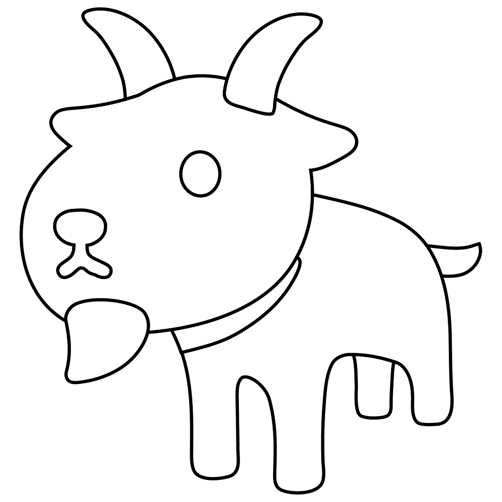 Desenho de Cabras para colorir e imprimir: número 4