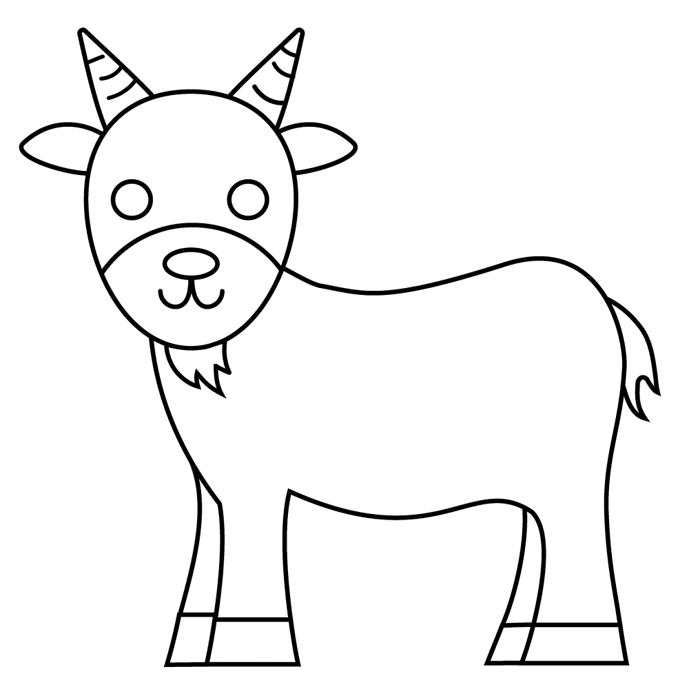 Desenho de Cabras para colorir e imprimir: número 7