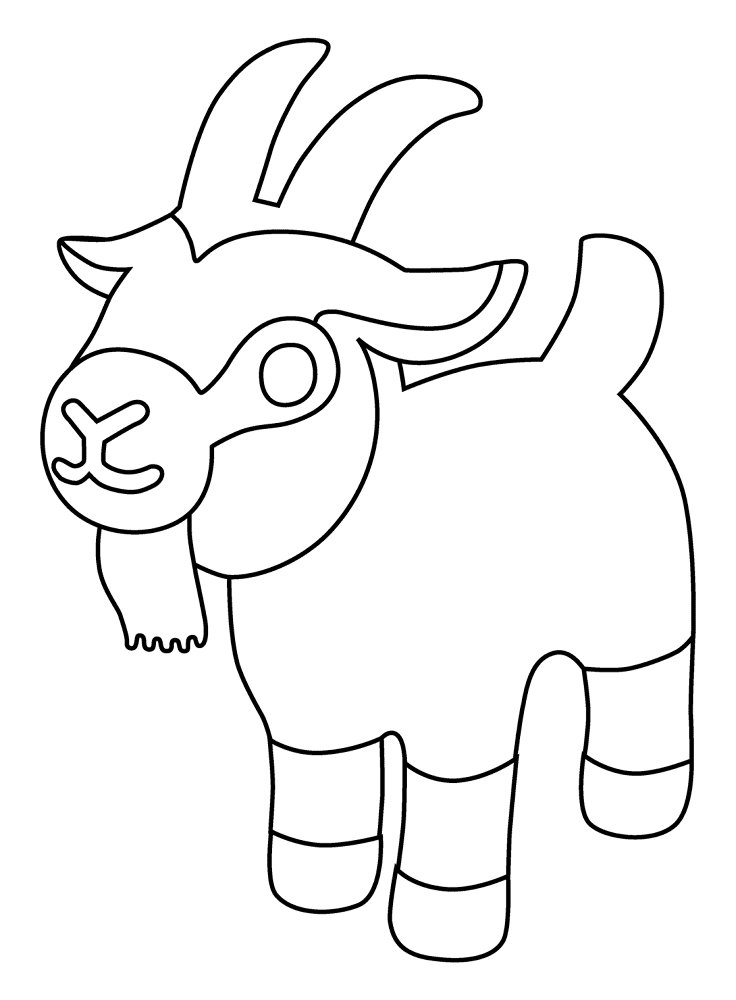 Desenho de Cabras para colorir e imprimir: número 8