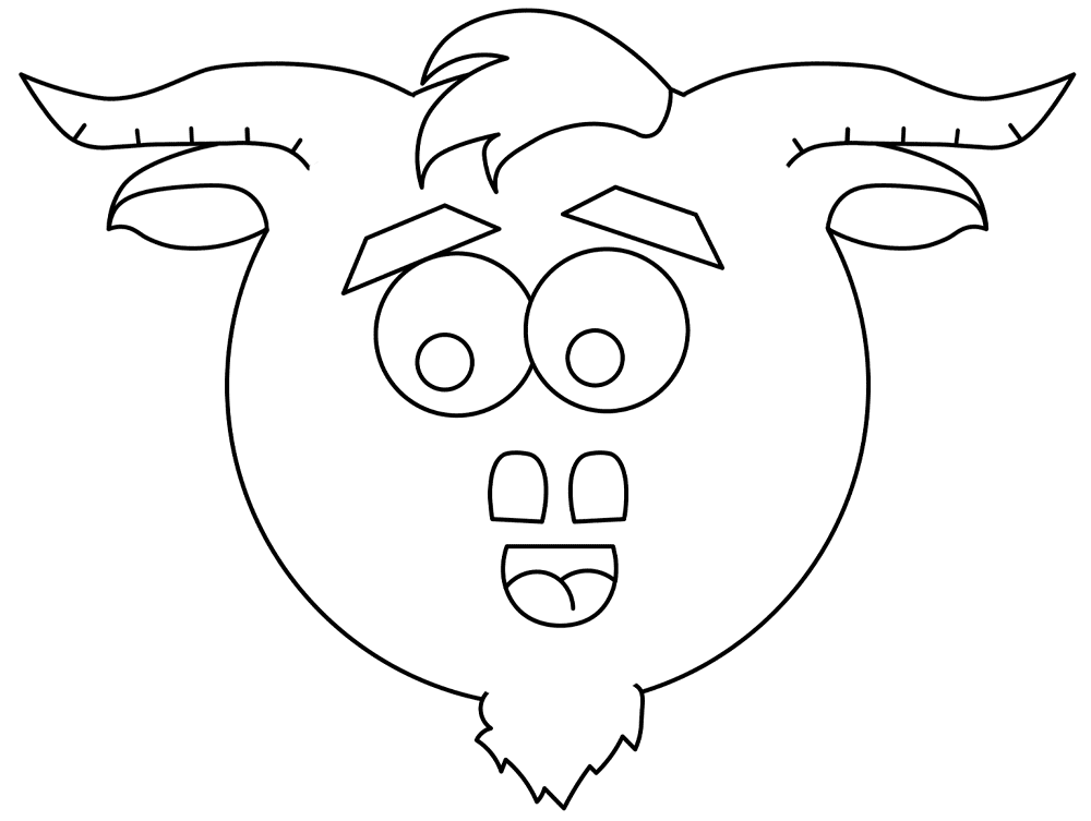 Desenho de Cabras para colorir e imprimir: número 22