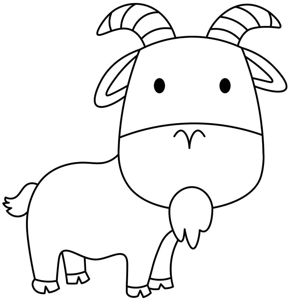Desenho de Cabras para colorir e imprimir: número 27
