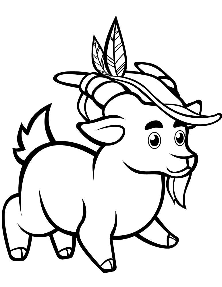Desenho de Cabras para colorir e imprimir: número 29