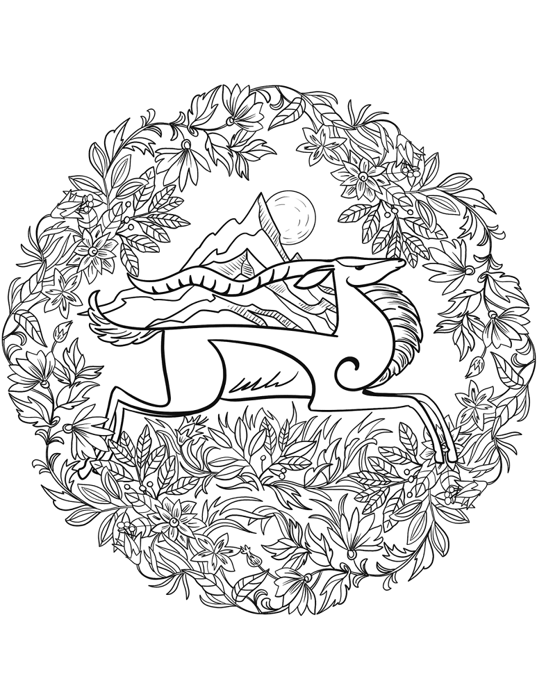 Desenho de Cabras para colorir e imprimir: número 38