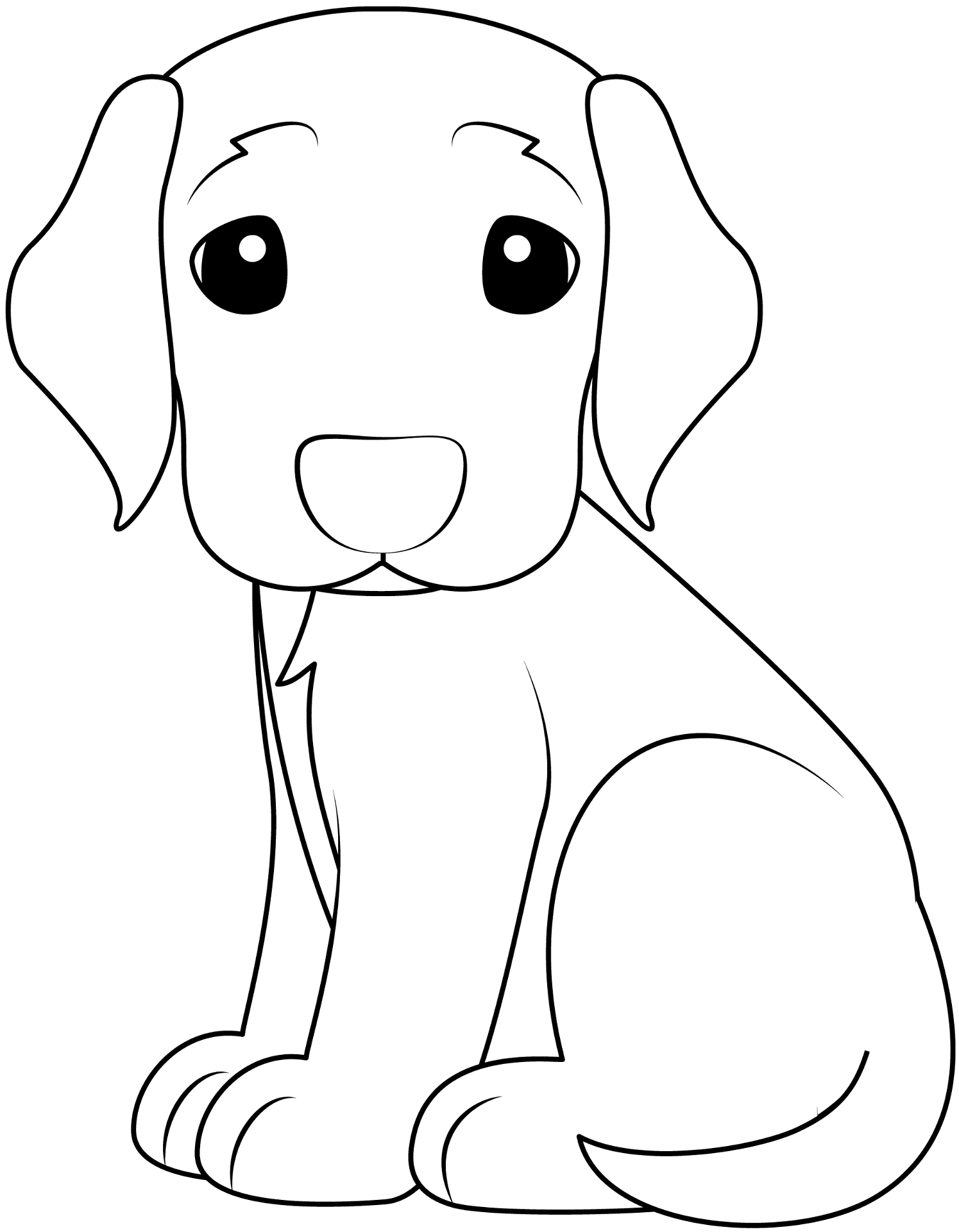Desenho de Cachorros para colorir e imprimir: número 3