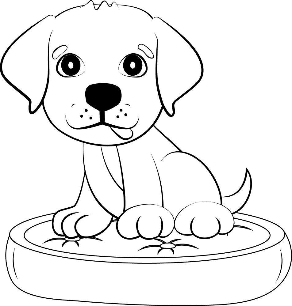 Desenho de Cachorros para colorir e imprimir: número 4