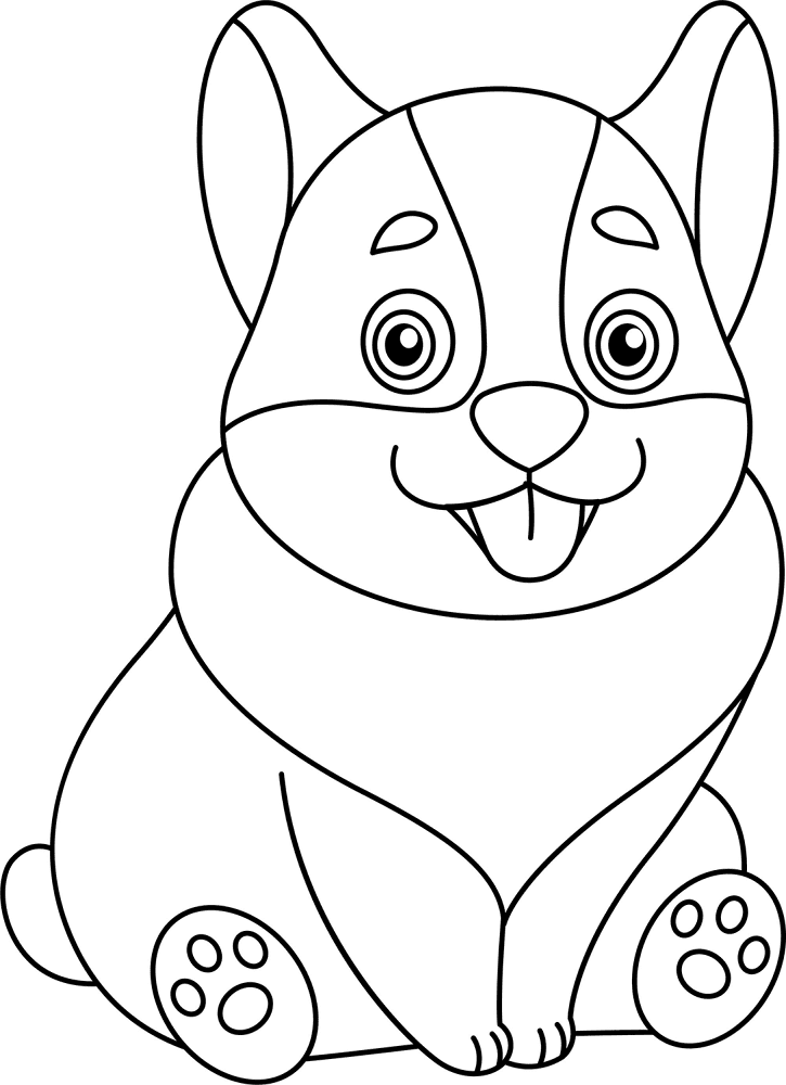 Desenho de Cachorros para colorir e imprimir: número 5