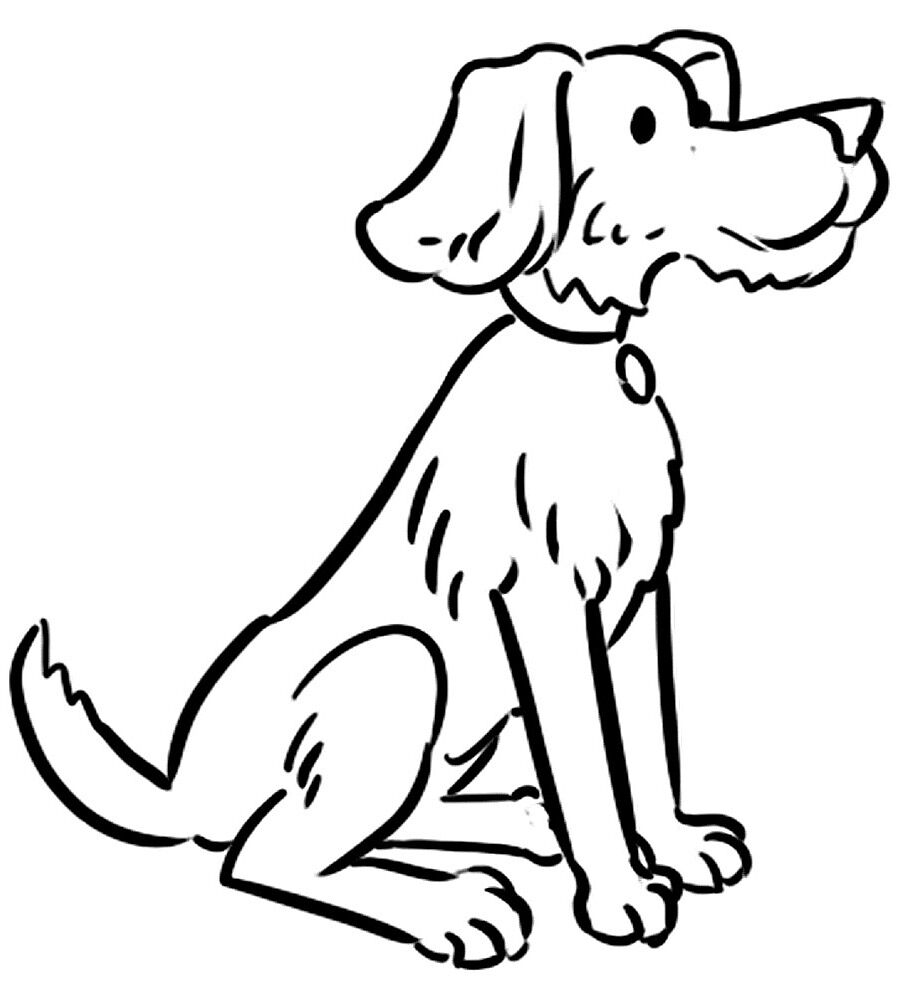 Desenho de Cachorros para colorir e imprimir: número 13