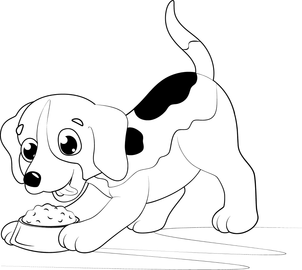 Desenho de Cachorros para colorir e imprimir: número 24