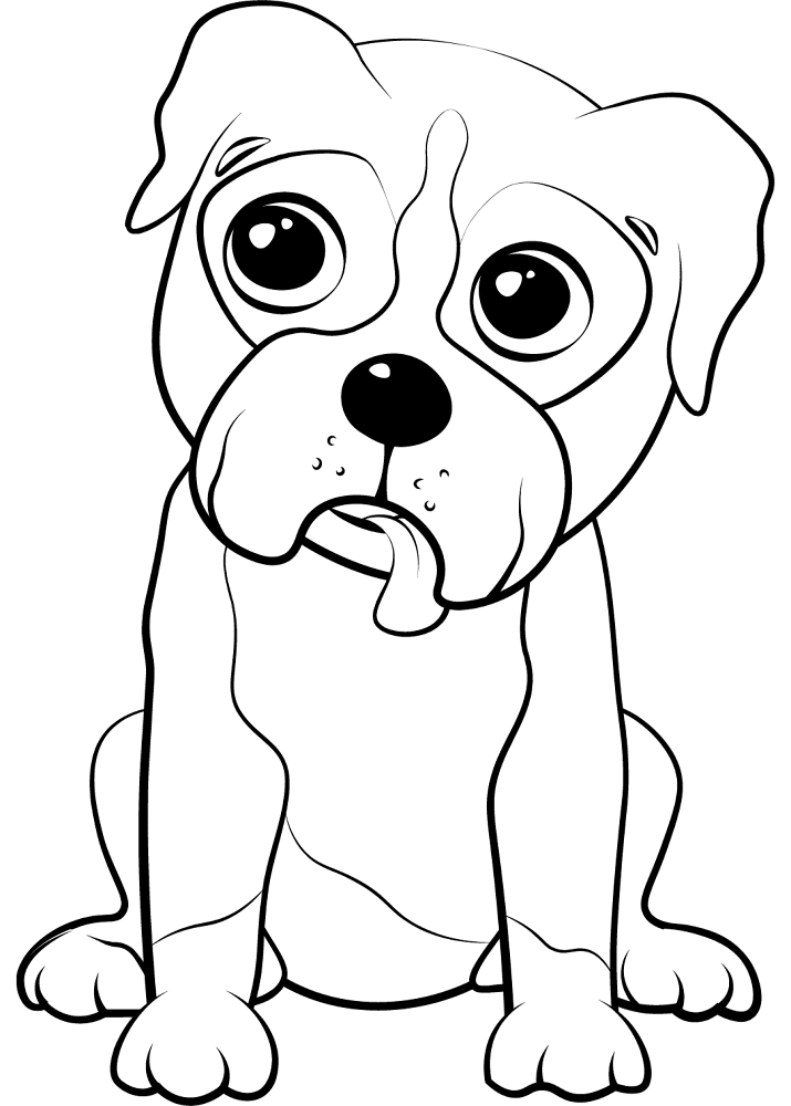 Desenho de Cachorros para colorir e imprimir: número 30