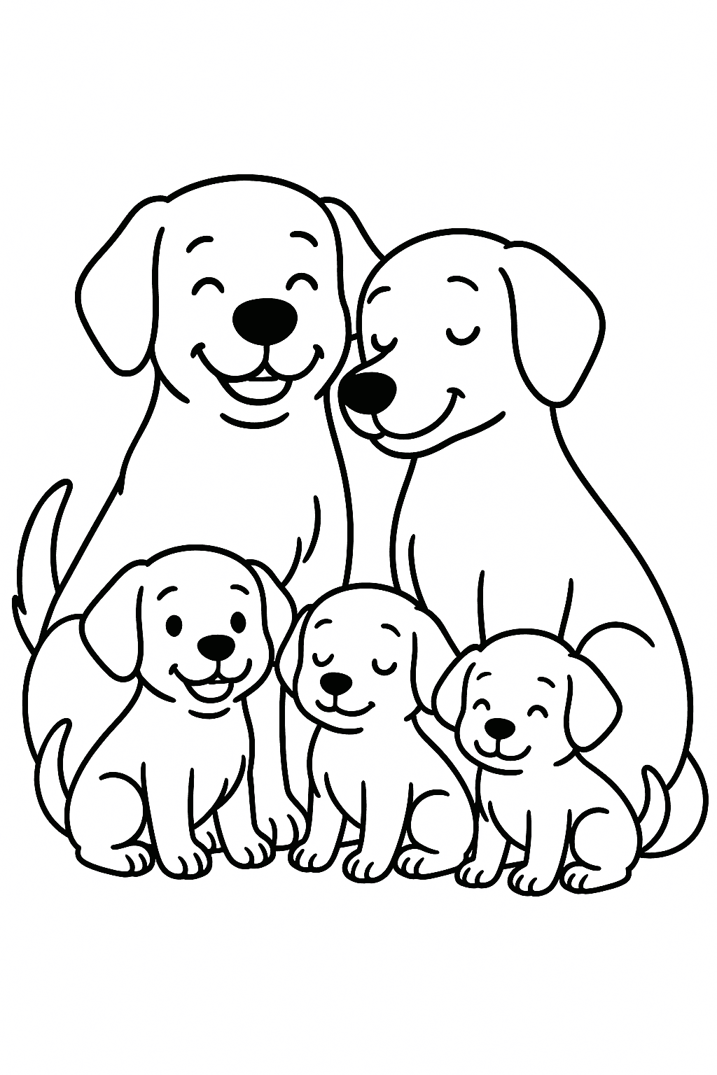 Desenho de Cachorros para colorir e imprimir: número 42