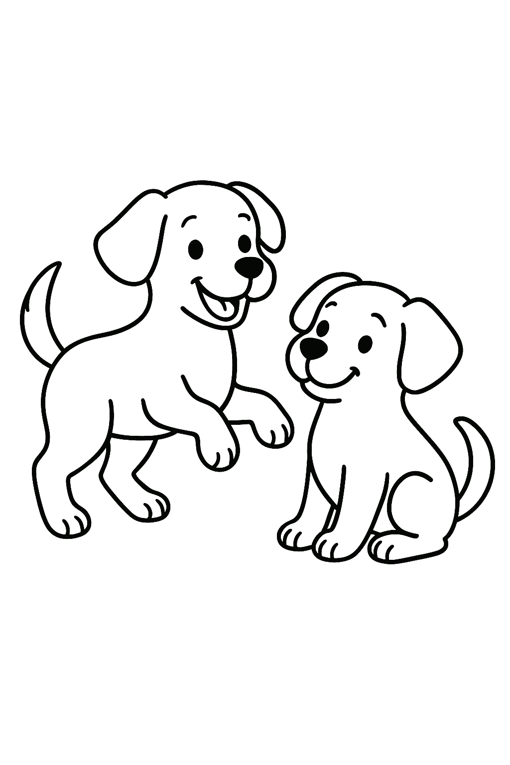 Desenho de Cachorros para colorir e imprimir: número 45