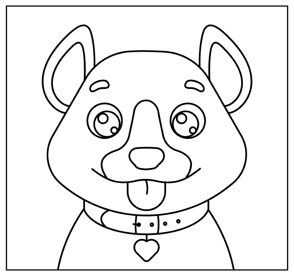 Desenho de Cachorros para colorir e imprimir: número 48