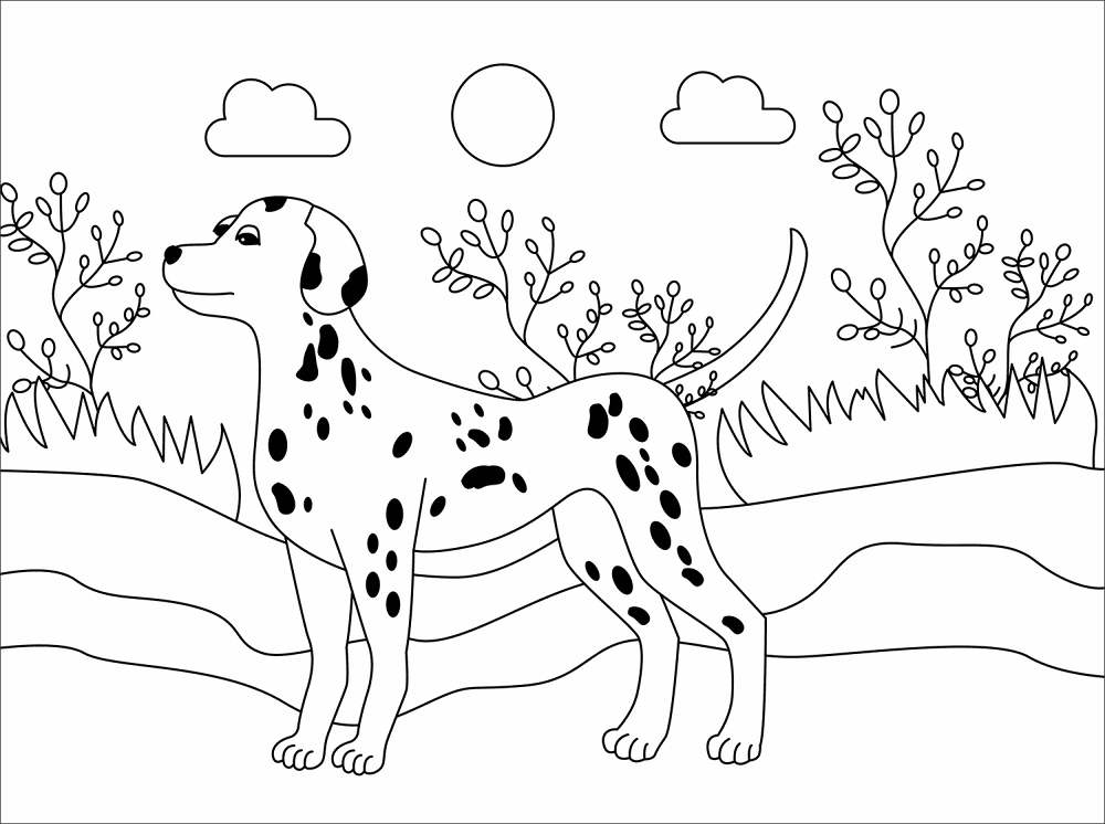 Desenho de Cachorros para colorir