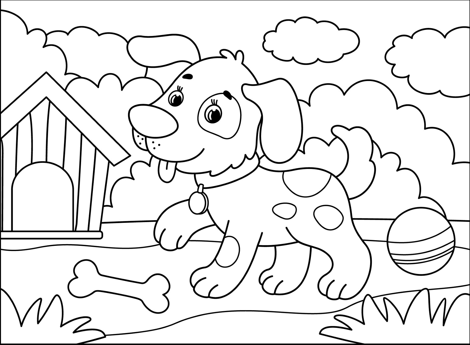 Desenho de Cachorros para colorir