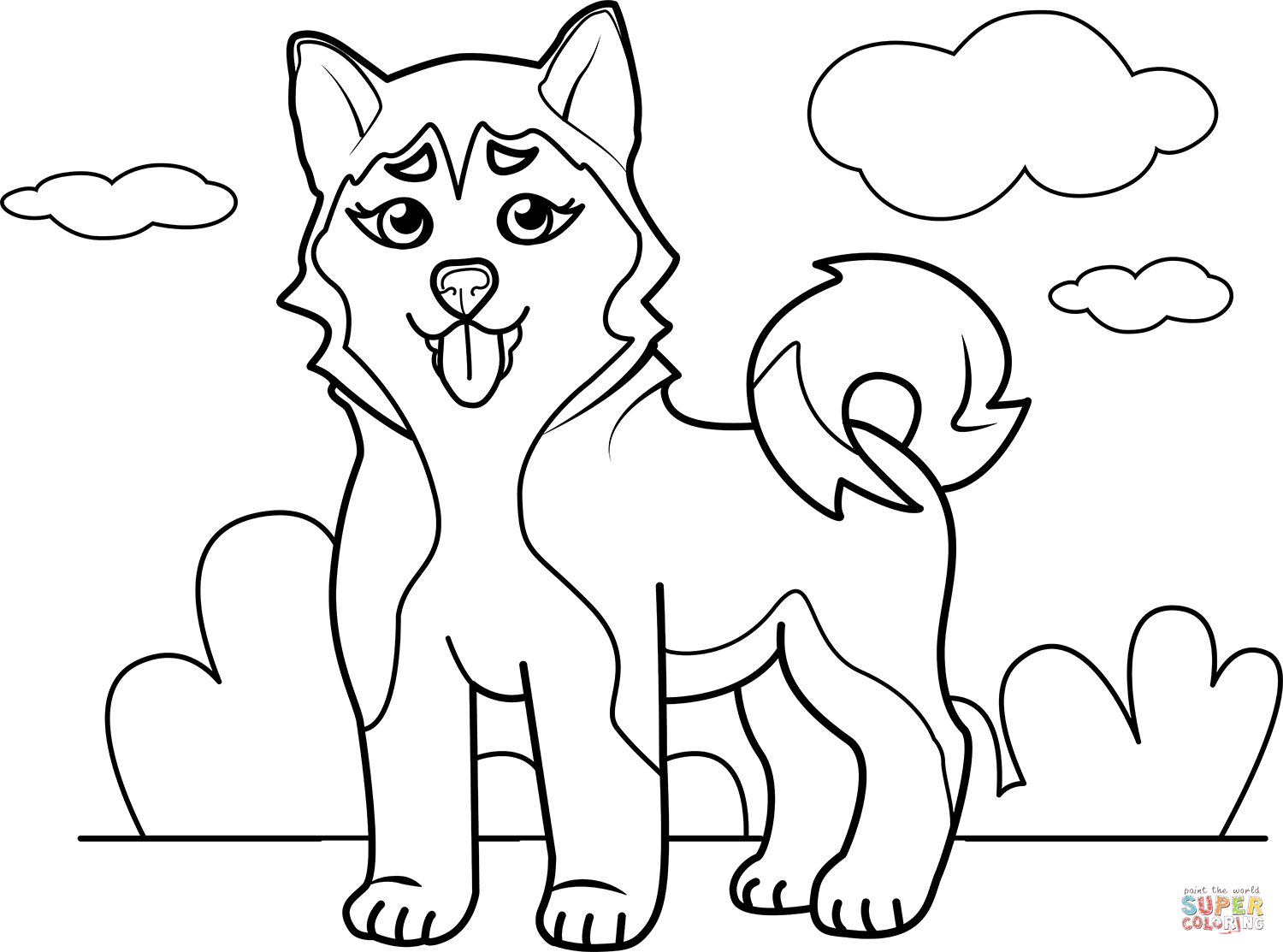 Desenho de Cachorros para colorir