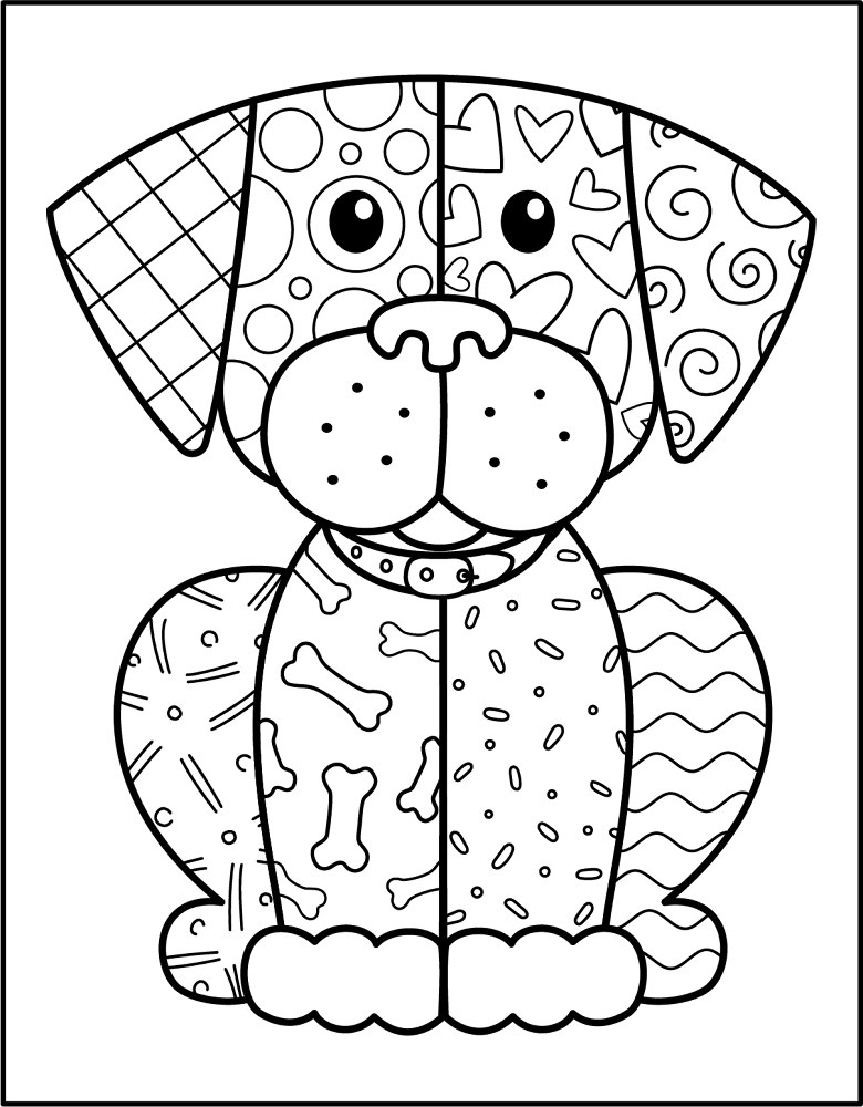 Desenho de Cachorros para colorir