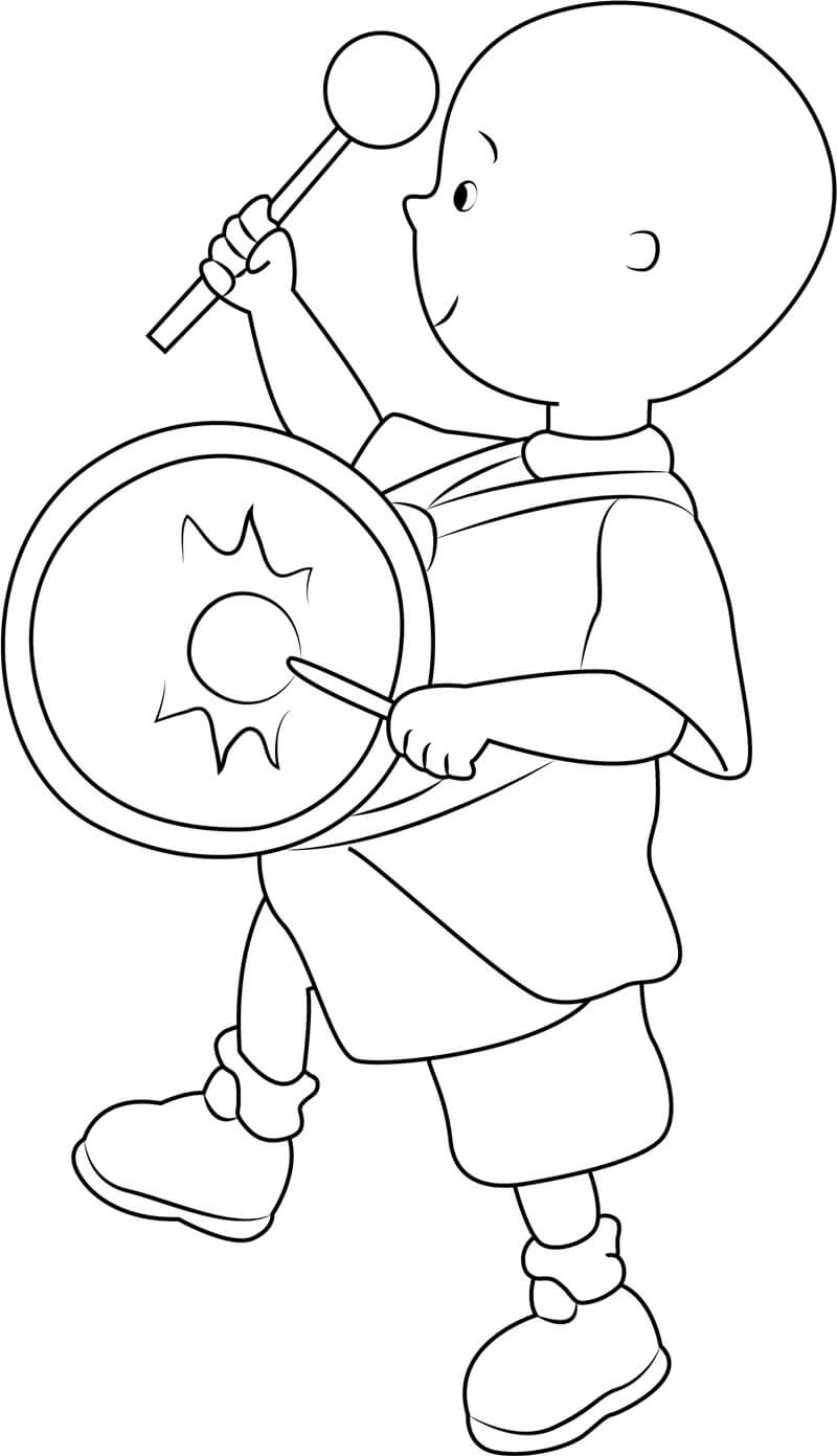 Desenho de Caillou para colorir e imprimir: número 1
