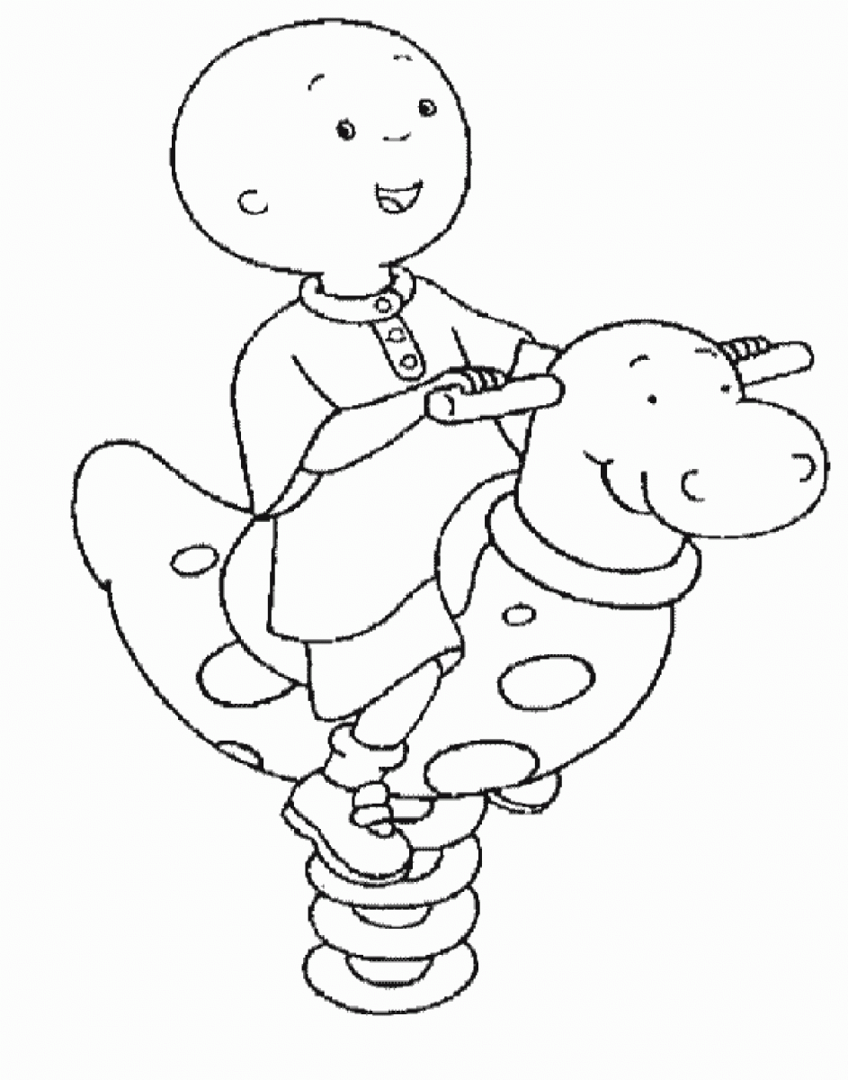 Desenho de Caillou para colorir e imprimir: número 2