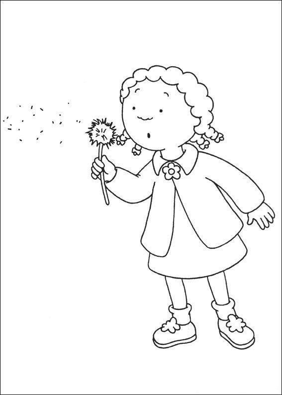 Desenho de Caillou para colorir e imprimir: número 9