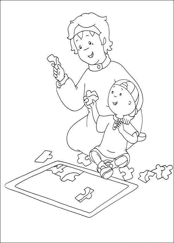 Desenho de Caillou para colorir e imprimir: número 12